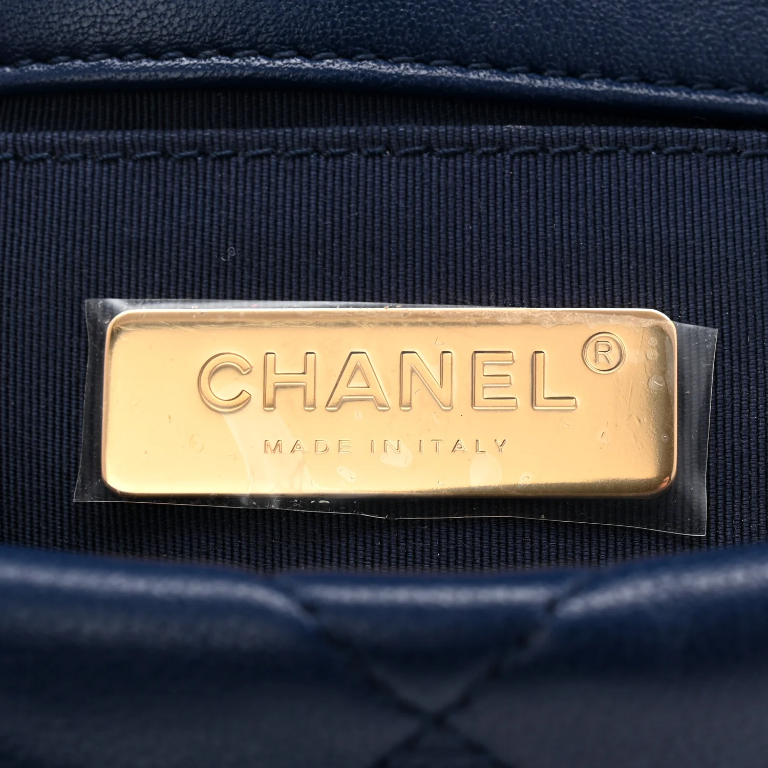 Goatskin Quilted Chanel 19 Waist Bag Dark Blue