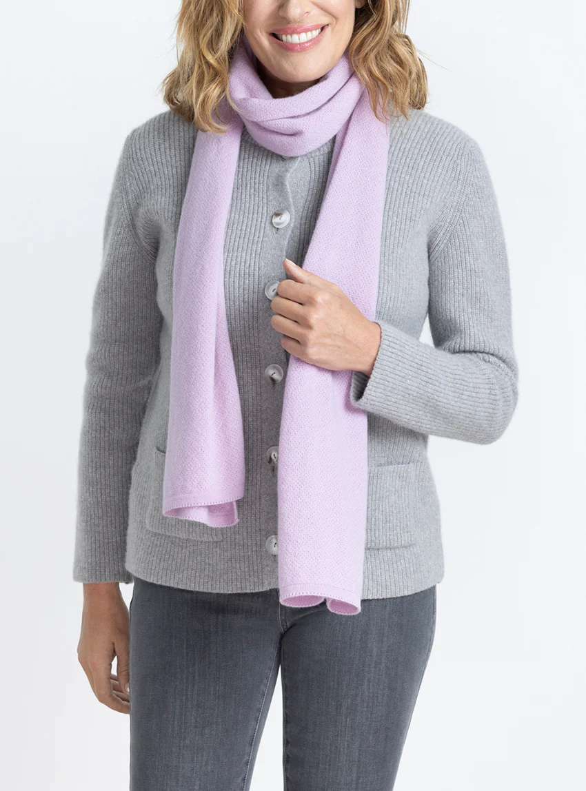 Echarpe femme en cachemire violet douceur