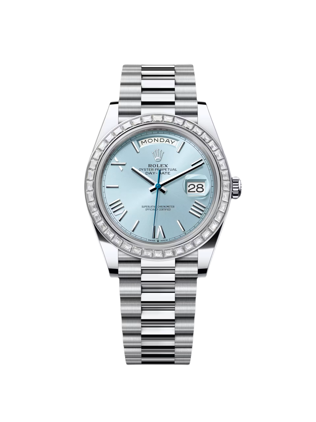 [Super Clone]RLX Day-Date 40mm 228396TBR-0030 Ice Blue Roman Dial