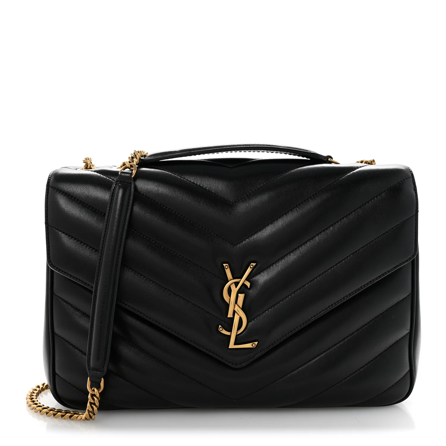 Lambskin Quilted Monogram Large Loulou Black