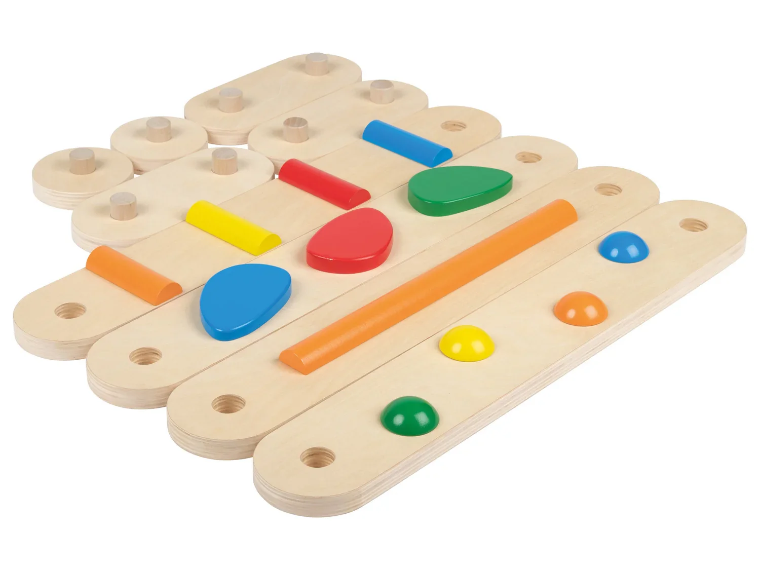 Playtive Jeu de poutres d'quilibre en bois, 9 pices
