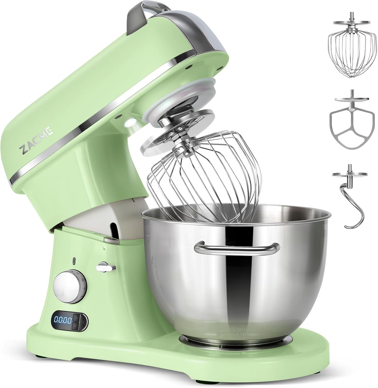 8.4QT Commercial Stand Mixer 800W with Aluminum Die Casting Meets the Standard of NSF/ANSI 8-2023, Electric Kitchen Stand Mixer with Stainless Steel 8L Bowl, Dough Hook, Whisk and Beater