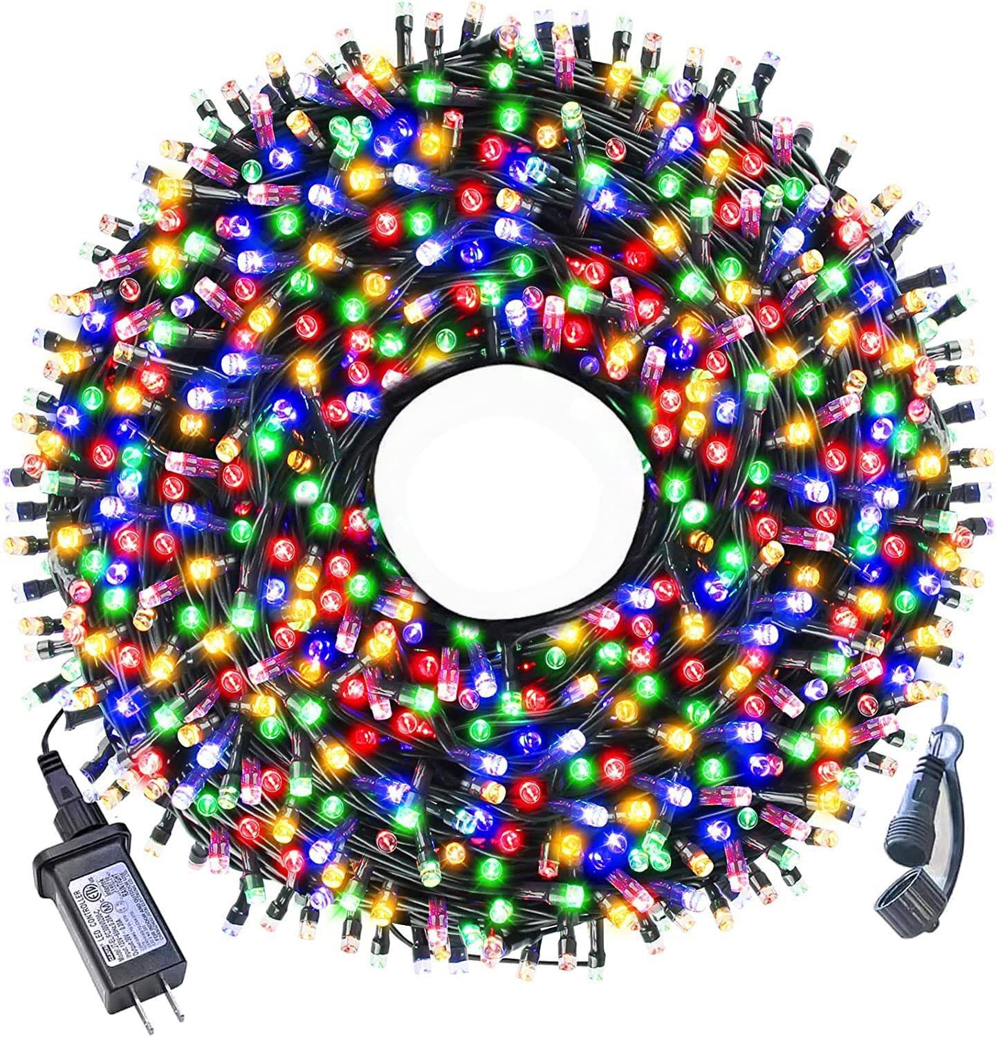 Realization 105ft 300 LED Christmas String Lights, End-to-End Plug 8 Modes Christmas Lights - UL Certified - Outdoor Indoor Fairy Lights Chr