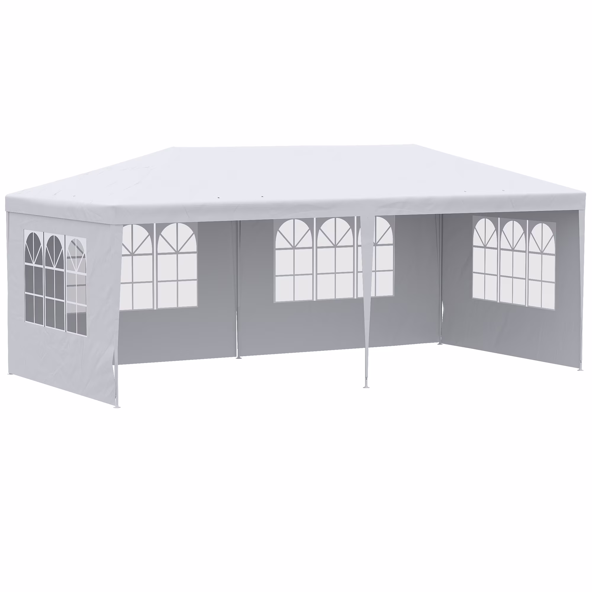 DUOSONG Outsunny 10' X 20' Large Party Tent, Events Shelter Canopy Gazebo With 4 Removable Side Walls, Shade Shelter For Weddings, White White Steel Garden & Outdoor Canopies & Gazebos Umbrellas &