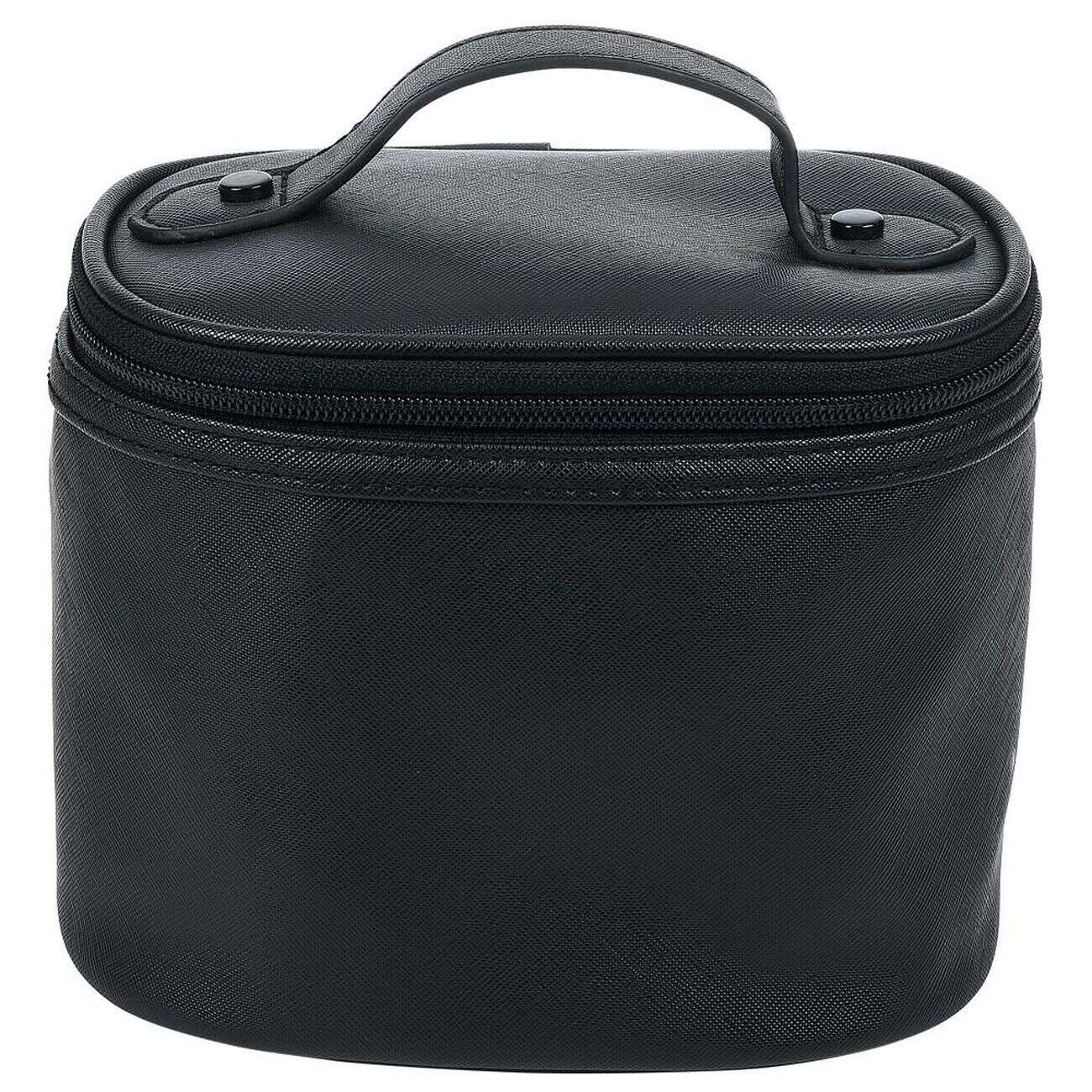 Trousse de toilette noire à pompons 17x12xH14cm