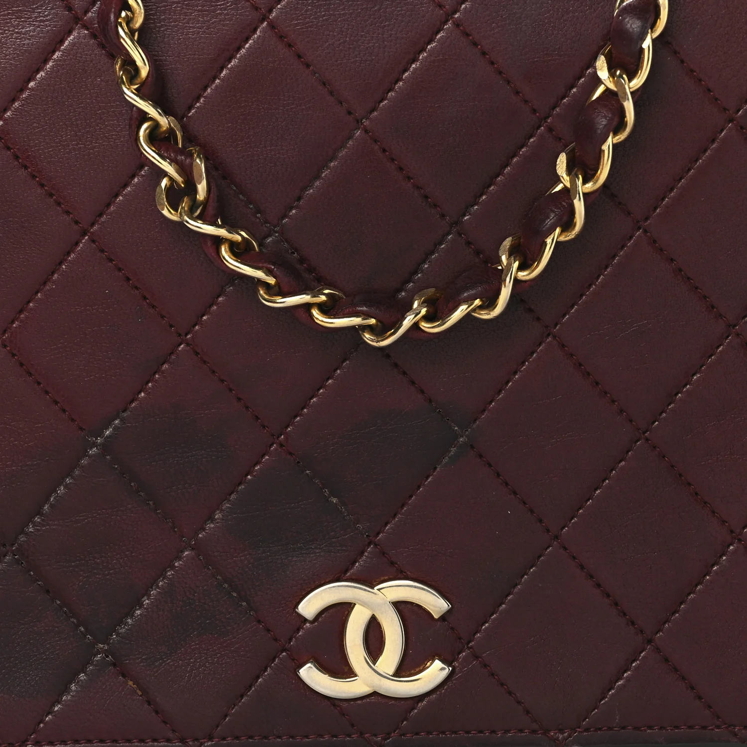 Lambskin Quilted Small Single Flap Bordeaux