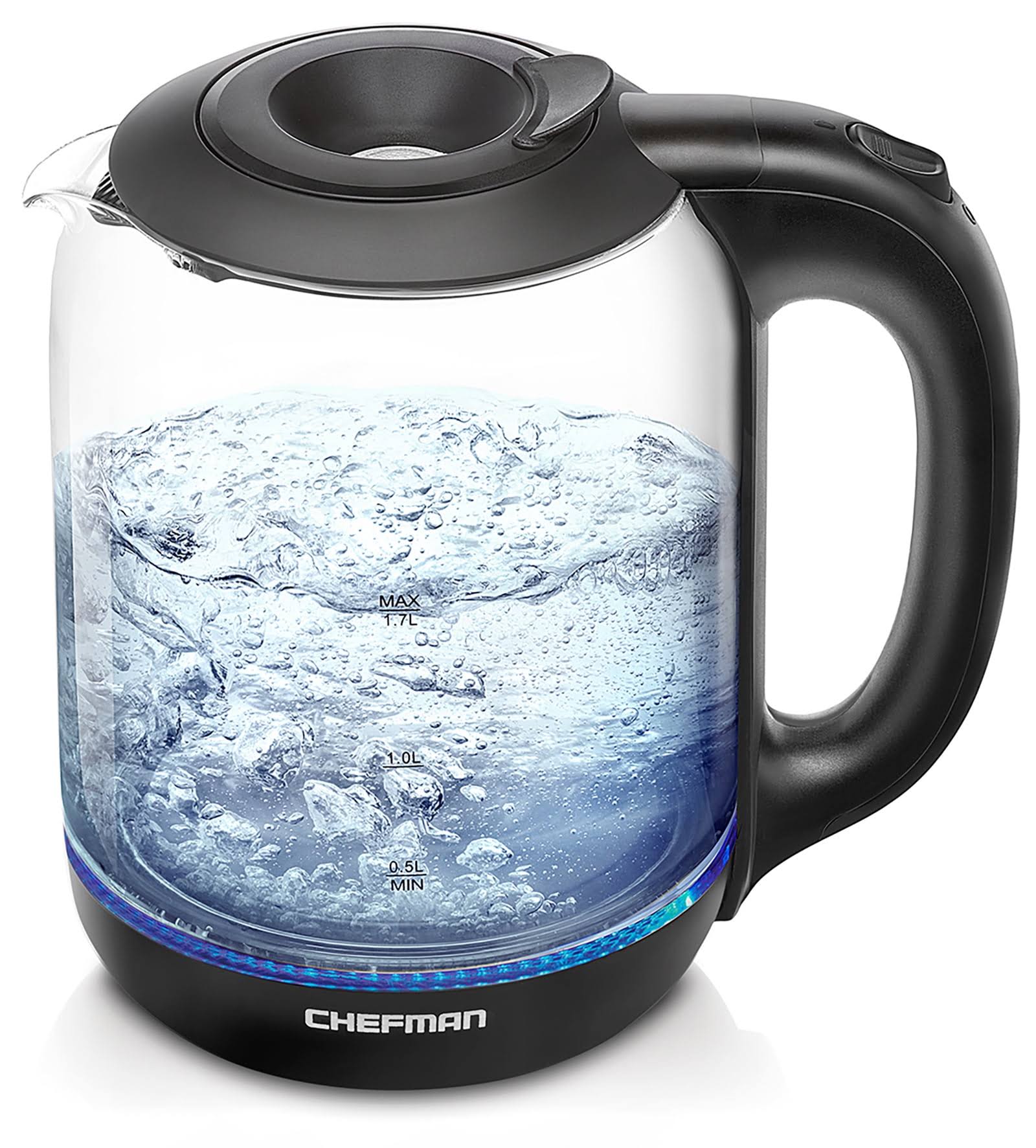 Chefman Easy Fill Electric Kettle, 1.7-Liter, Black