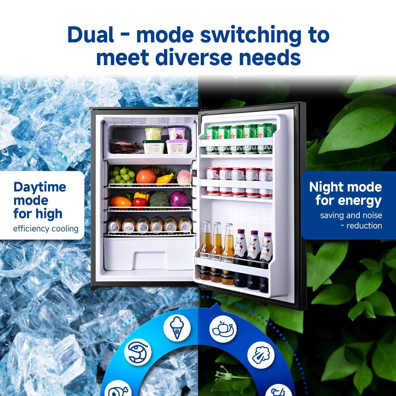 12v Fridge RV Refrigerator, 116.2Qt(110L) Portable Car Refrigerator Dual Zone Cooling Freezing, for Bedroom, Truck, Office, Outdoor, Black(116.2Qt(110L)) - Image 7
