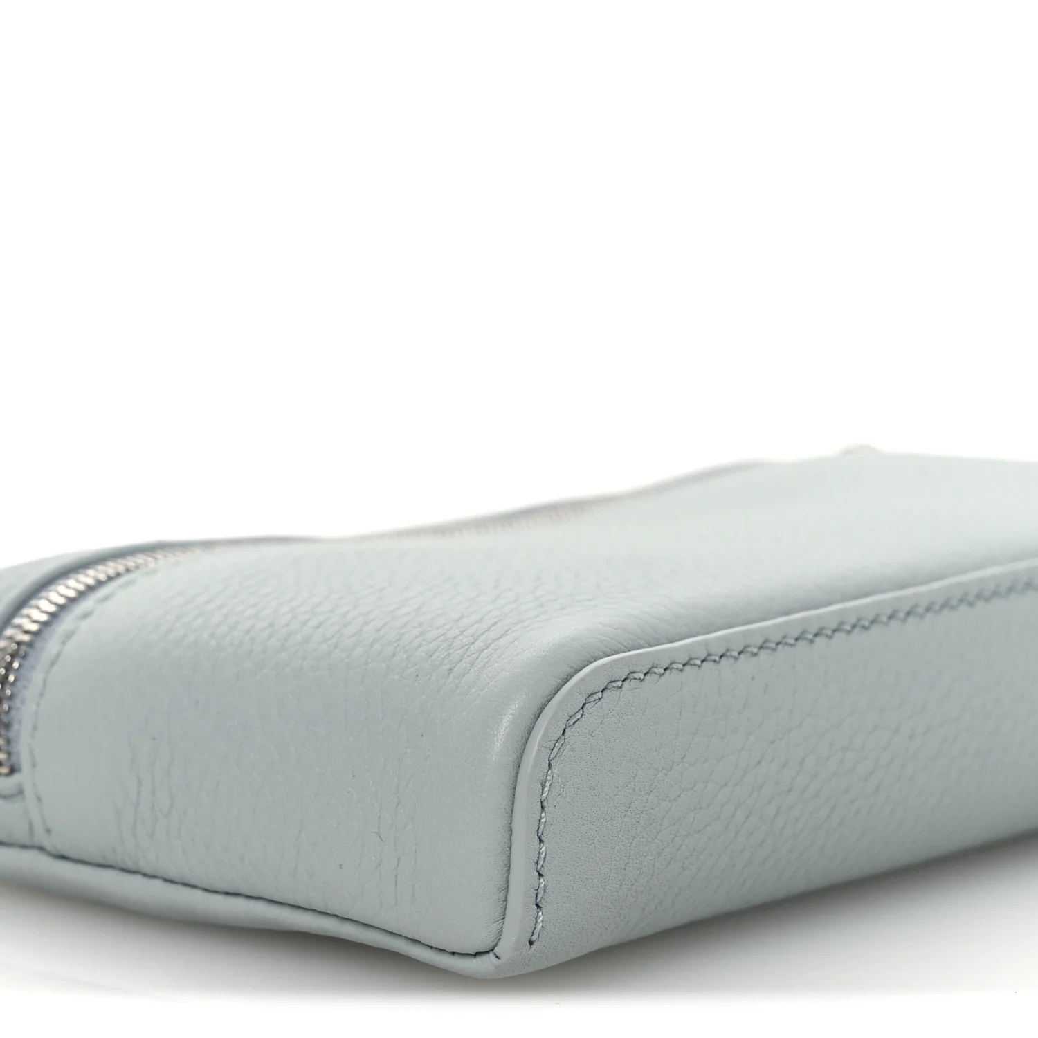 Grained Calfskin Extra Pocket Mini Pouch Minty Breeze