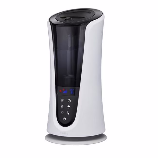 Total Comfort Deluxe Warm Cool Ultrasonic Humidifier, Top-Fill for Home, Programmable Humidistat with Night-Light, Automatic Shutoff and Aromatherapy