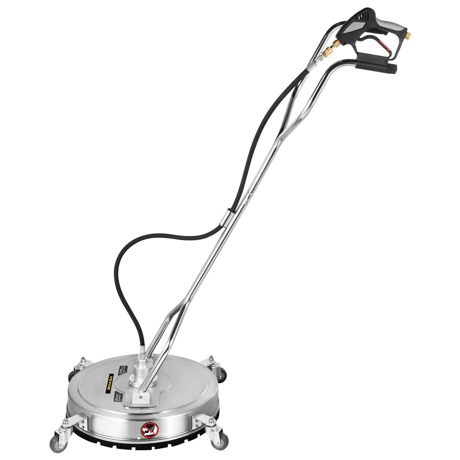 VEVOR Pressure Washer Surface Cleaner 20'' Max 4000 PSI Pressure by 2 Nozzles for Cleaning Driveways Sidewalks Stainless Steel Frame w/Rotating Dual