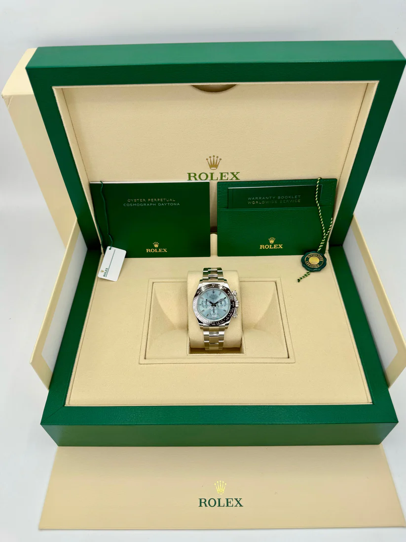 [Super Clone]Rolex Daytona 40mm Platinum Ice Blue Diamond Baguette Dial  m116506