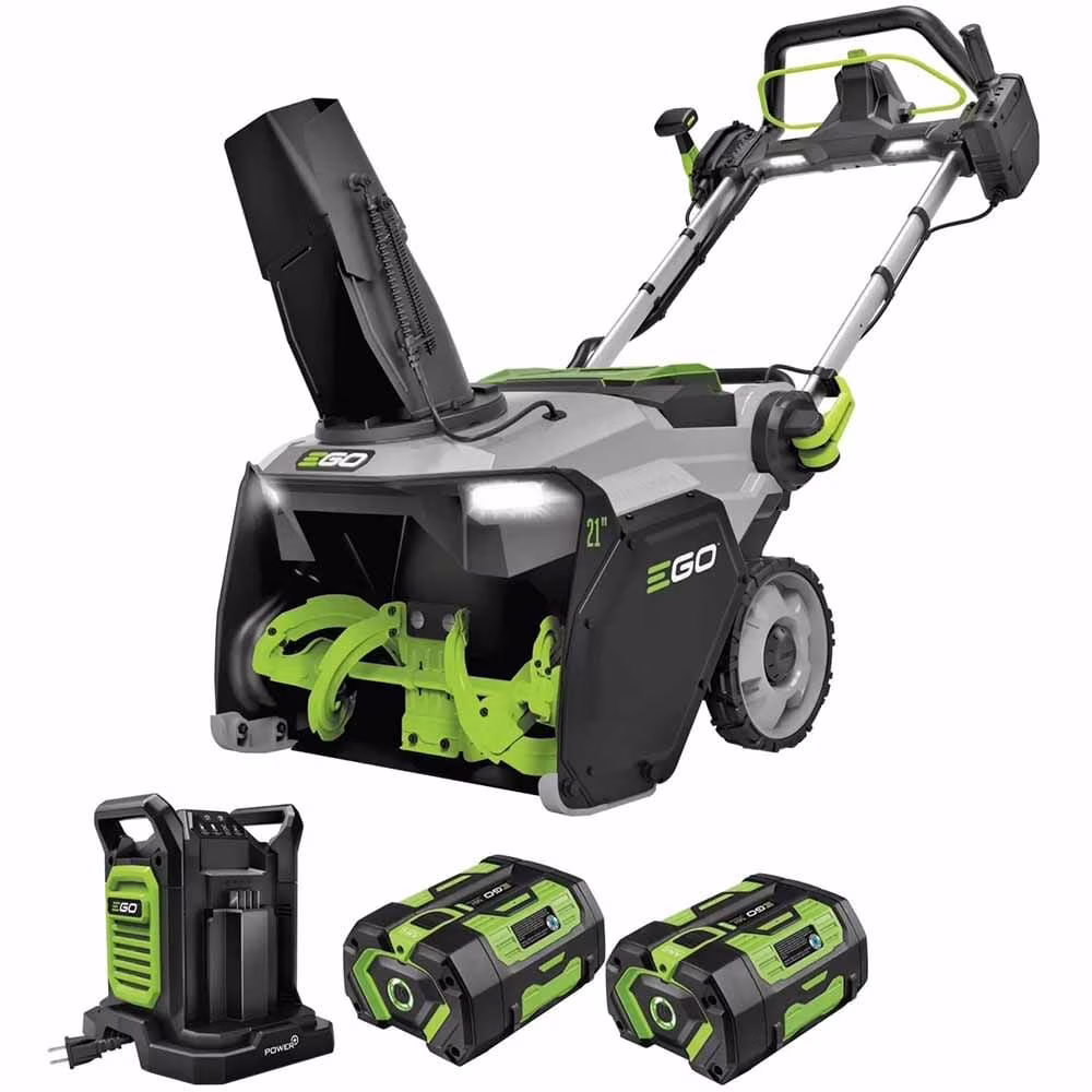 21 Inch Single Stage Snow Blower Kit 2 X 6Ah Batteries + Dual Port Charger