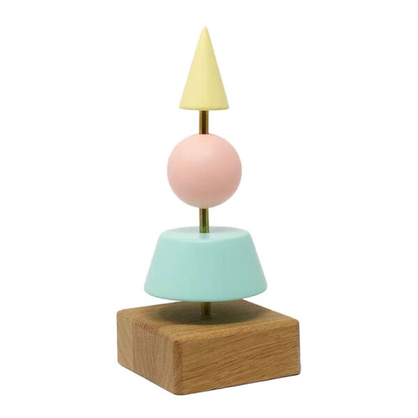Helga stort juletre trefigur 21 cm turkis/rosa/gul