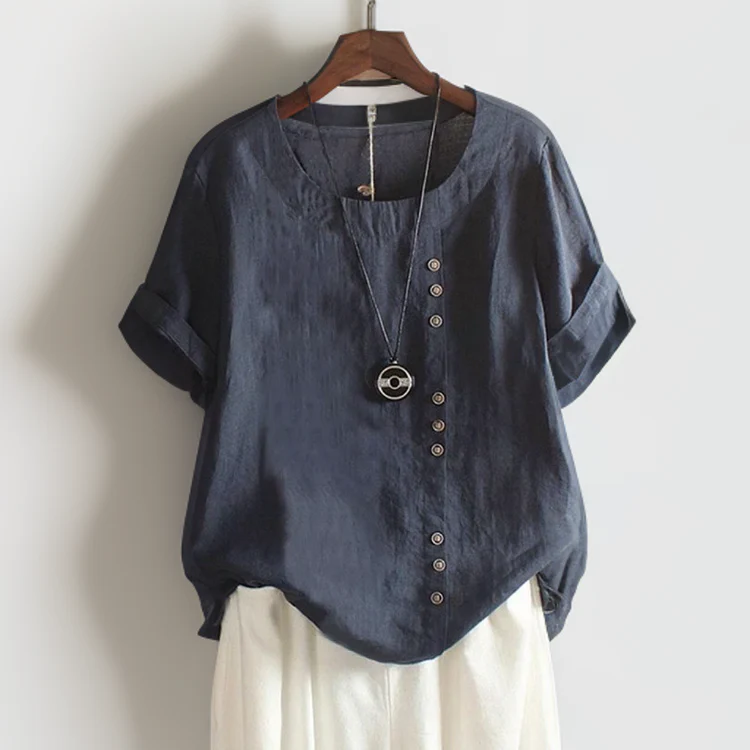 Marie - T-Shirt Chic Avec Boutons