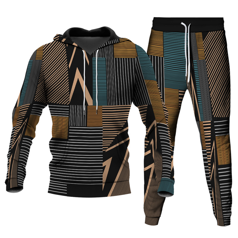 Ensemble de sweat à capuche imprimé personnalisé pour homme 011