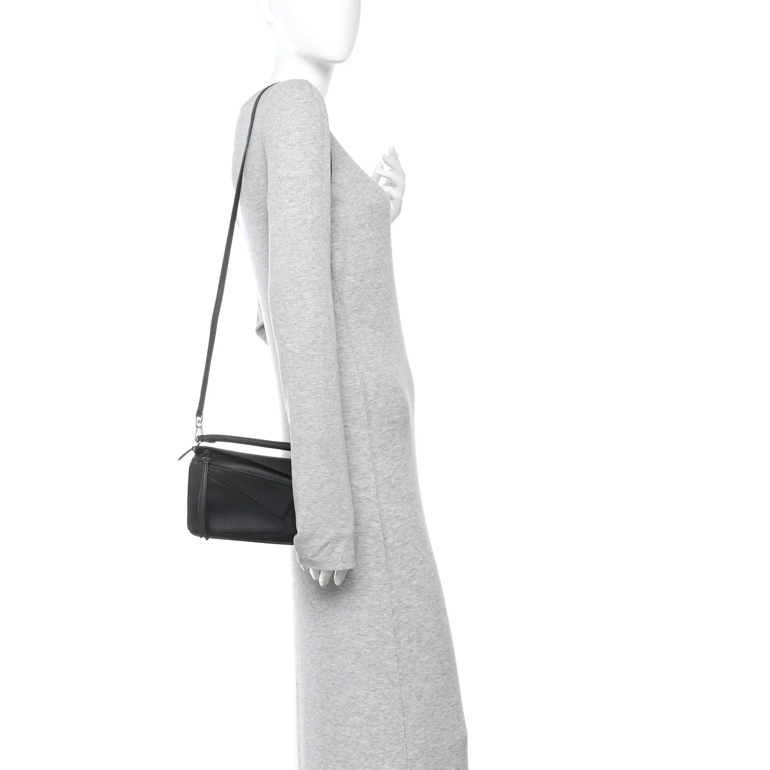 Calfskin Mini Puzzle Bag Black