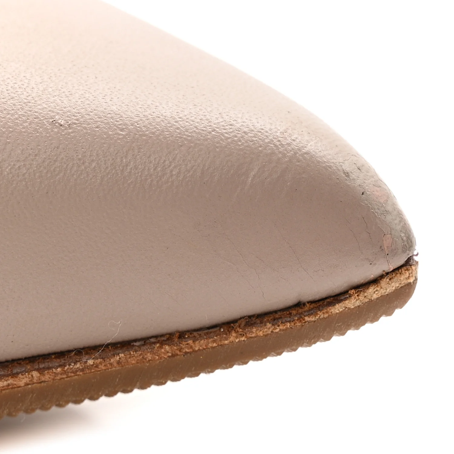 Calfskin Lacquered Monochrome Rockstud Ballerina Flats 38 Poudre