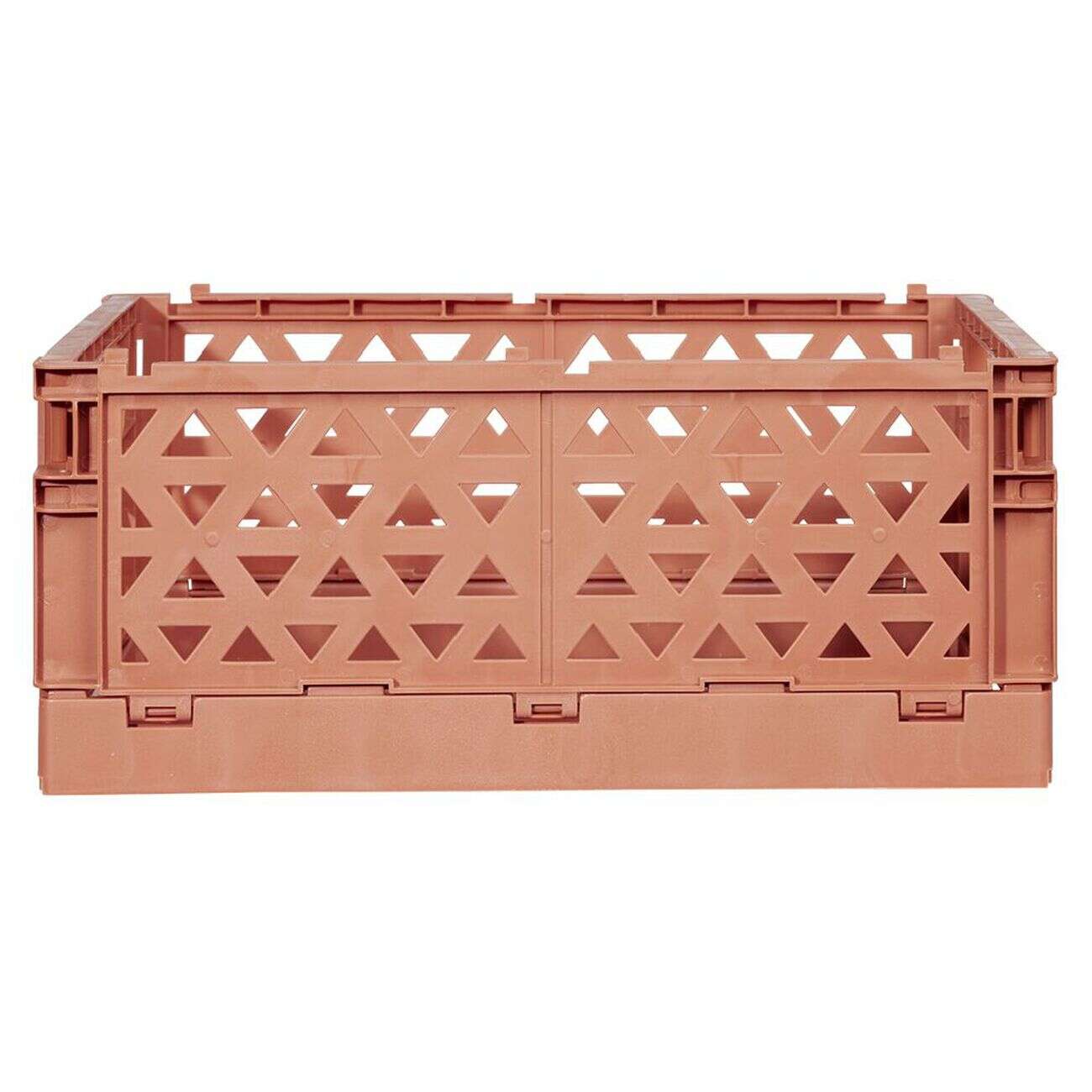 Caisse pliable avec porte-étiquette marron L33xl25xH15cm