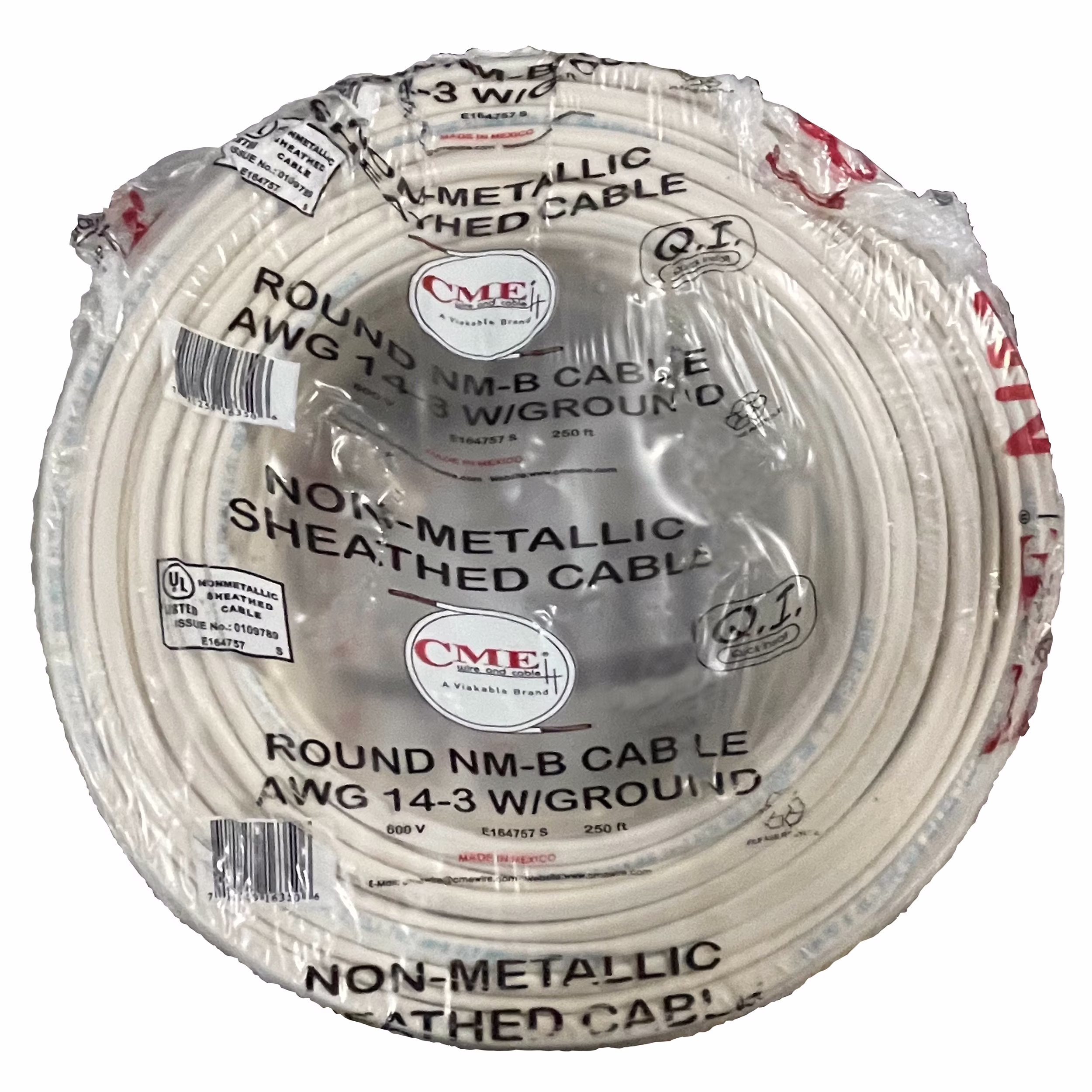 CME Wire & Cable 14/3 + Ground Copper Building Wire, NM - B Cable, 250 - Feet