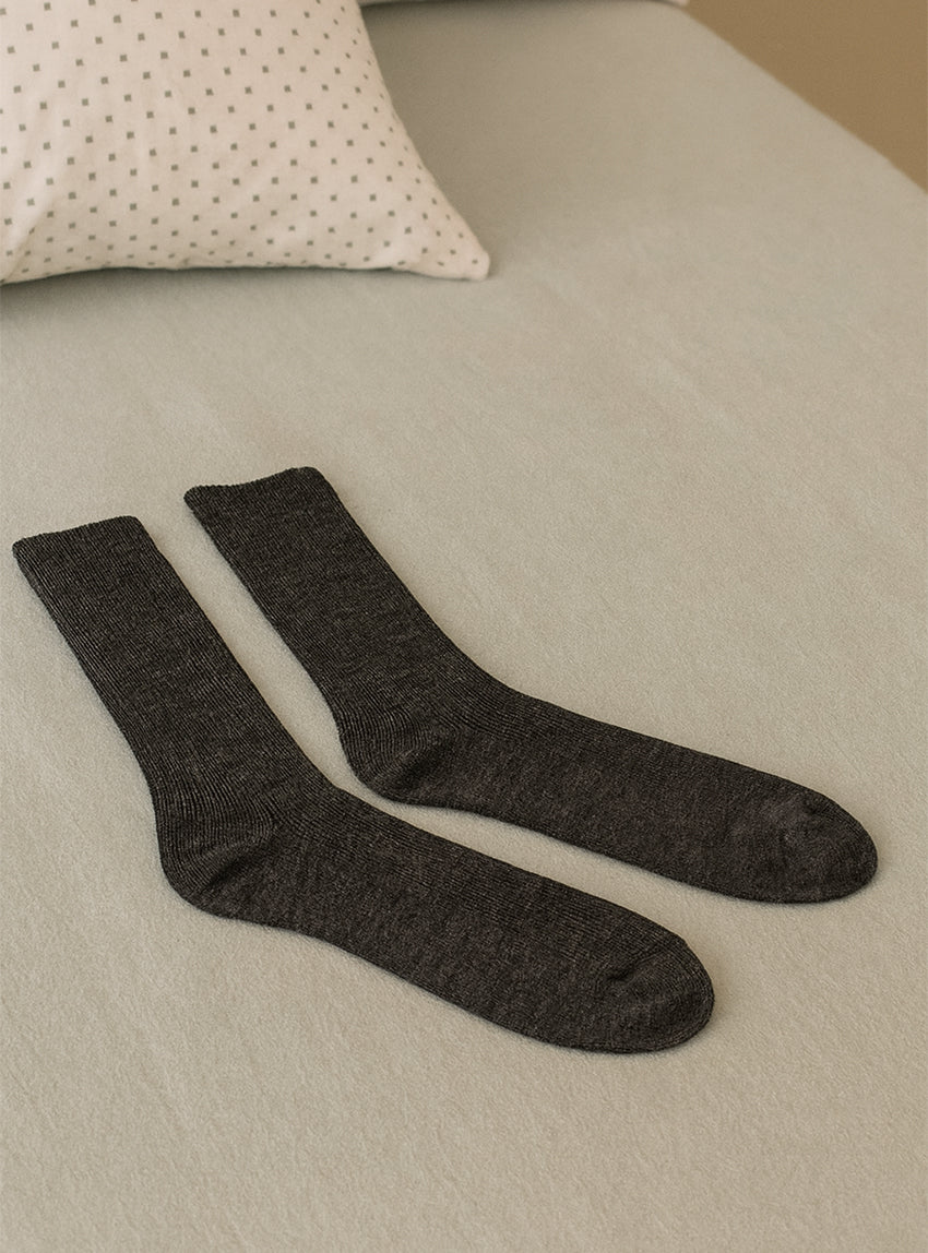 Mi-chaussettes mixte en laine grises