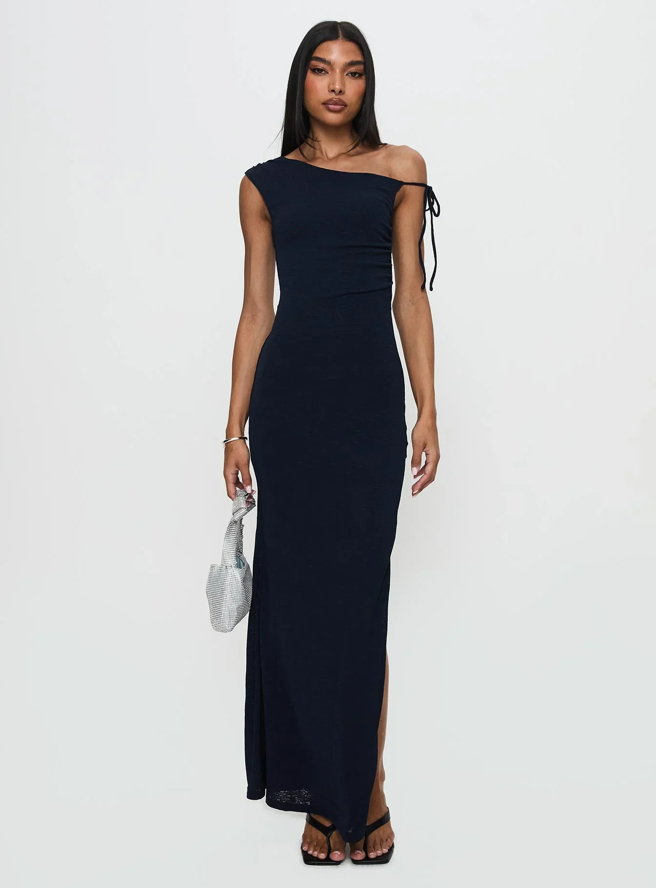 Paislee Asymmetrical Maxi Dress Navy