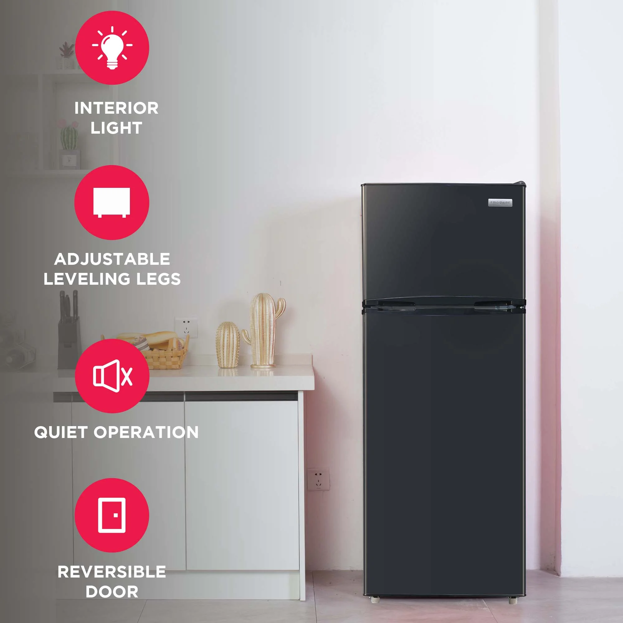 7.5 Cu. Ft. Top Mount Refrigerator, Black(Black) - Image 4