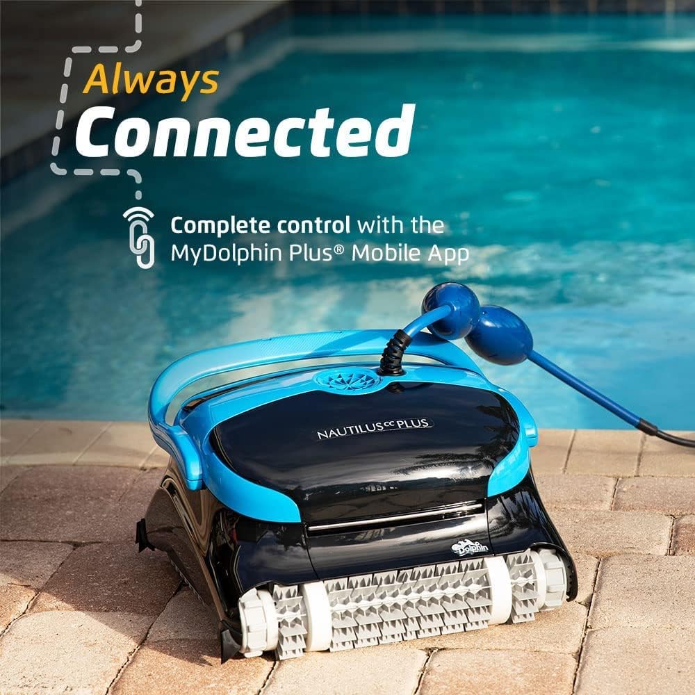 Wi-fi Automatic Robotic Pool Vacuum Cleaner, Always Cleaning, Never Charging, with Wall Climbing Scrubber Brush, Ideal for In-ground Pools…