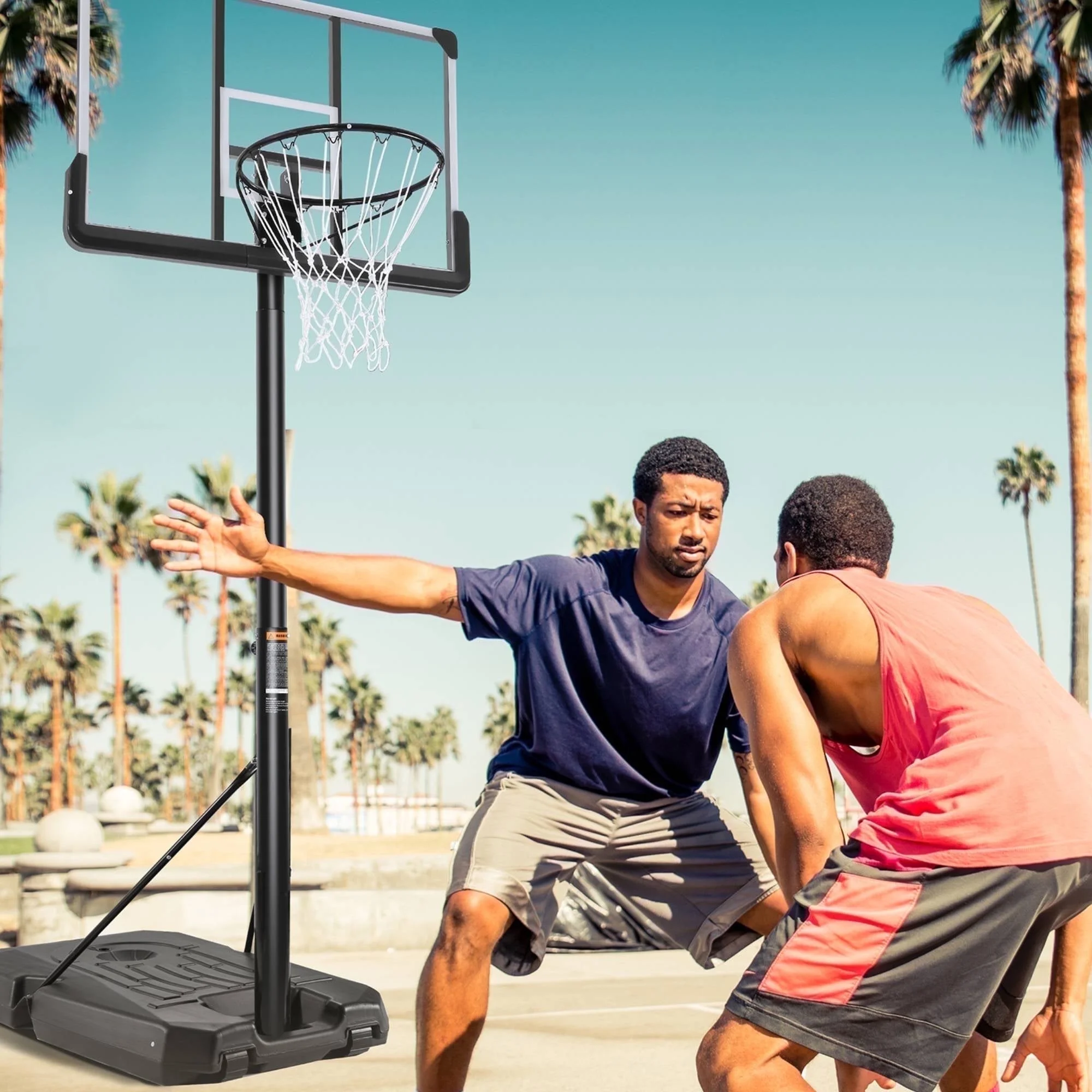 44In Basketball Hoop 6.5 ft to 10 ft Height Adjustable Portable Basketball Goal System with Quick Adjustment for Full Range of Players indoor outdoor Use(White) - Image 9
