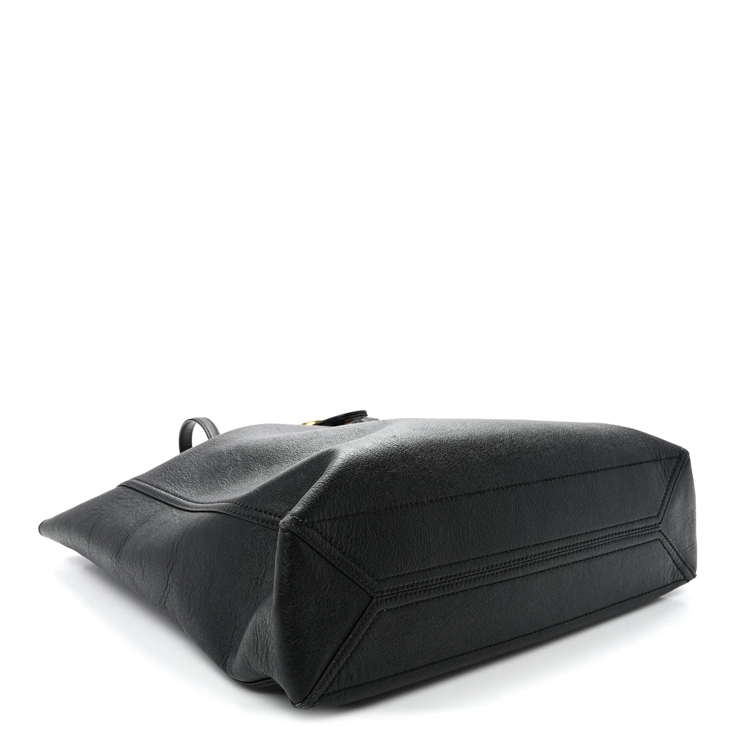 New Sakai Calfskin Lux Medium Dahlia Tote  Black