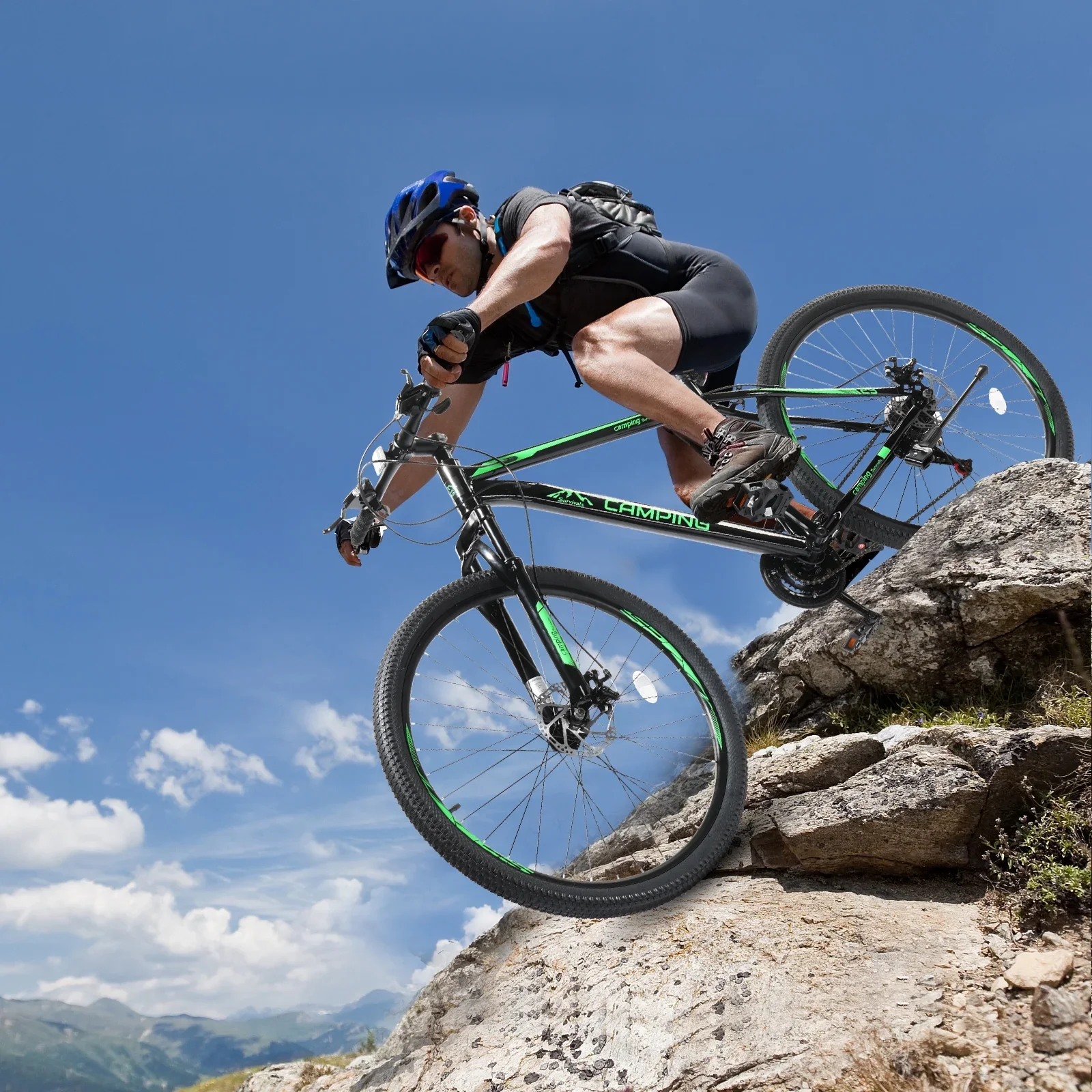 UBesGoo 29in Mountain Bike for Adult, 21 Speed MTB Bicycle for Men/Women, Dual Disc Brakes, Carbon Steel Frame, Black