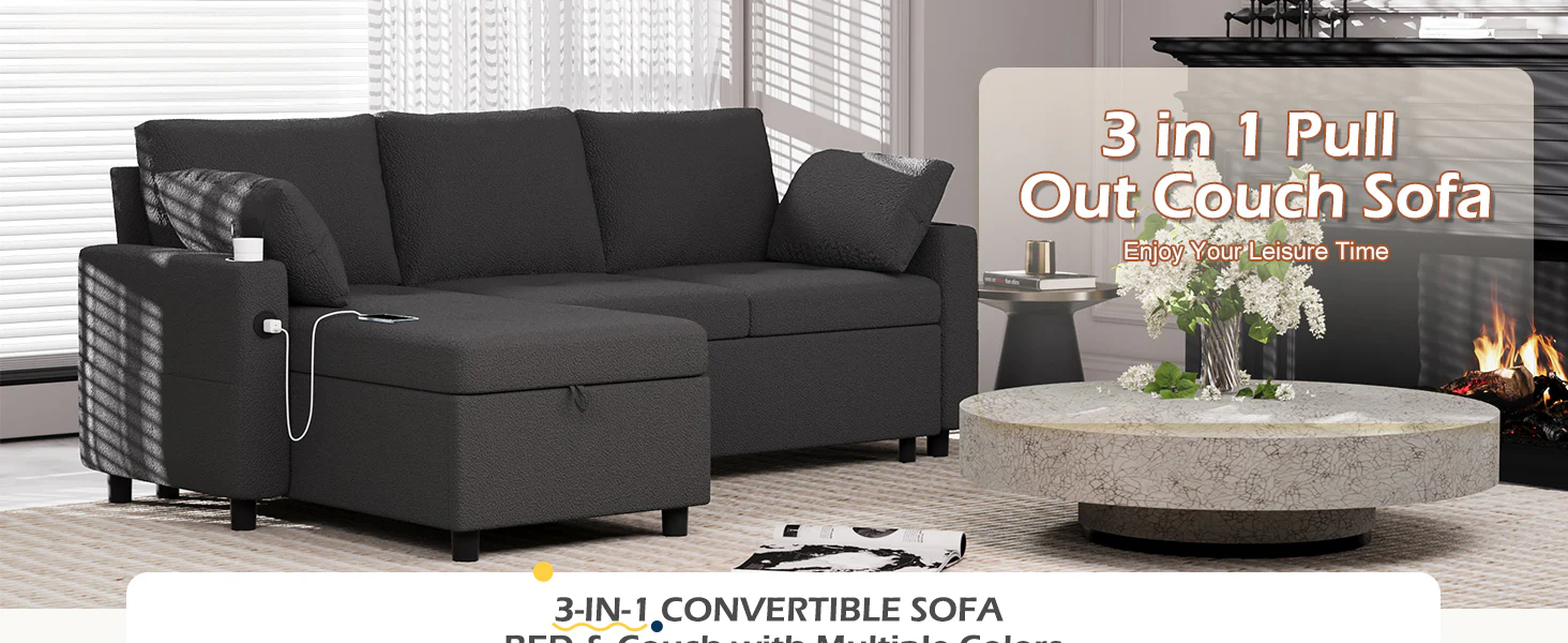 black sectional sofa