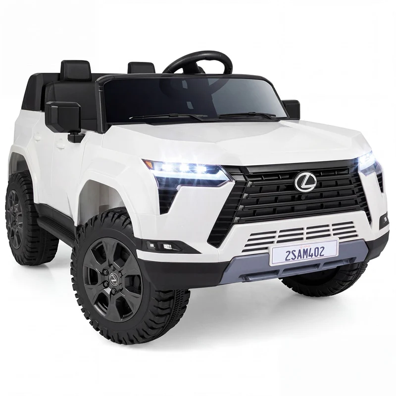 24V 4WD 2-Seater Kids Ride On Car, Licensed LEXUS GX550 Electric Vehicle with Remote Control, Wireless Music & Spring Suspension for Boys Girls