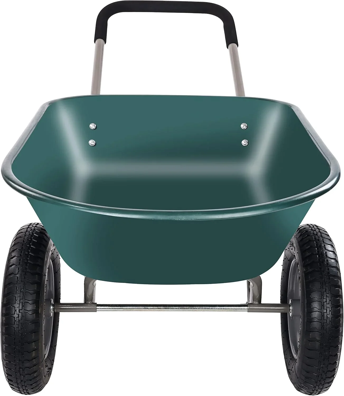 Dual-Wheel Home Garden Yard Utility Wheelbarrow Cart with Built-in Stand