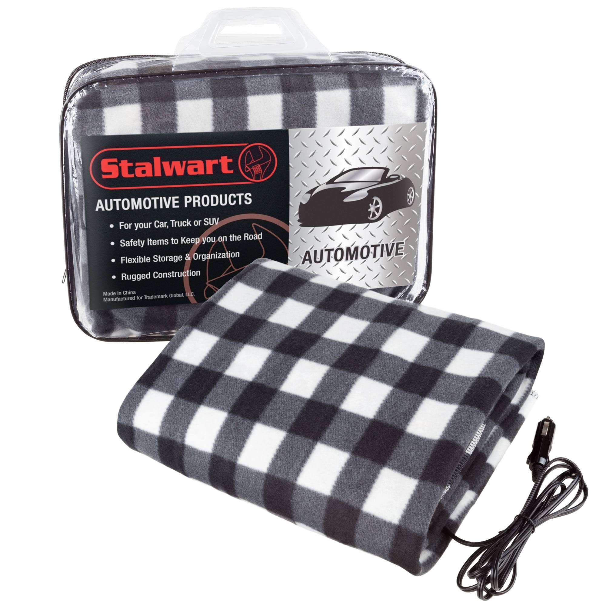 Stalwart Electric Car Blanket- Heated 12V Polar Fleece Travel Throw for Car, Truck & RV