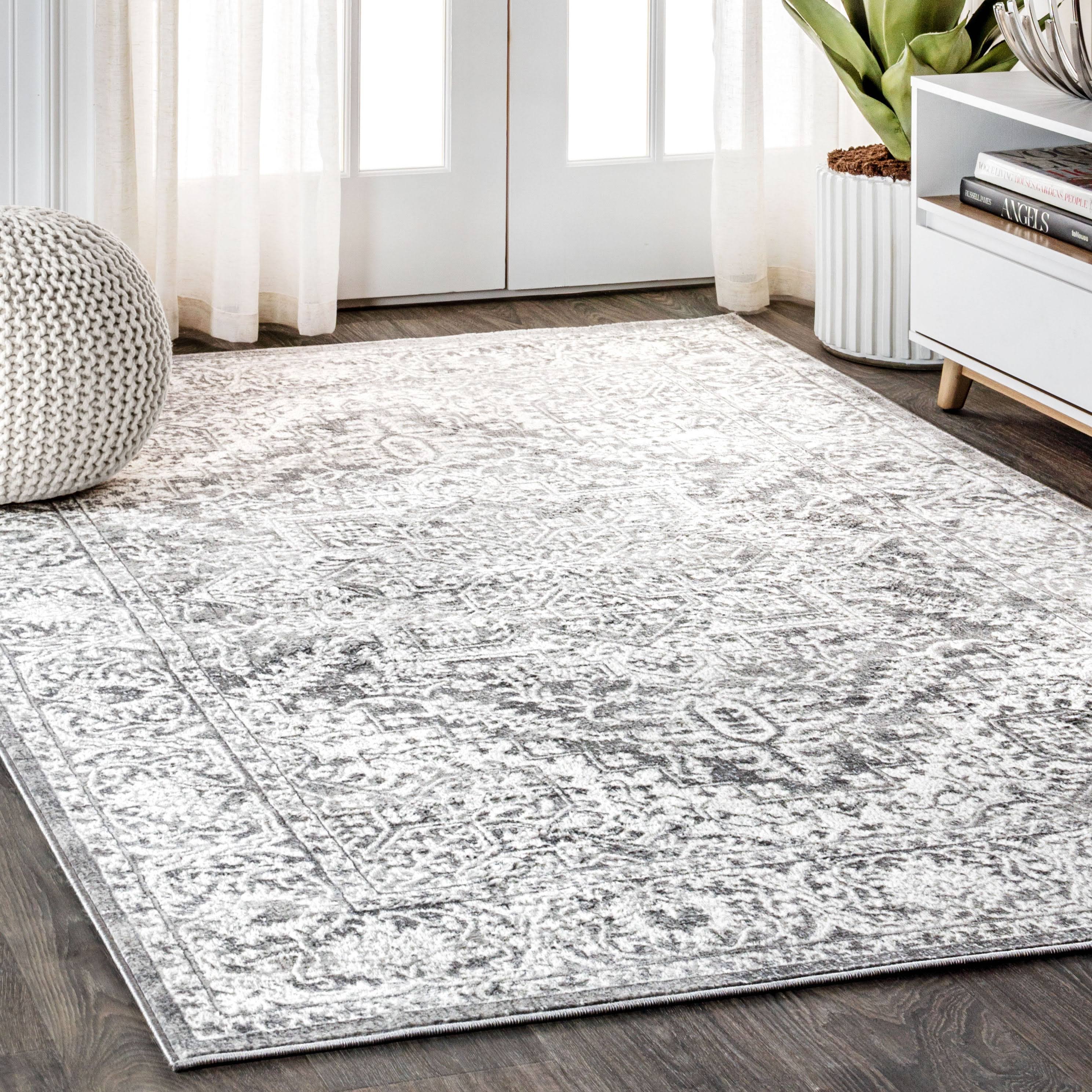 Jonathan Y Modern Persian Vintage Medallion Area Rug - Light Grey - 3x5 Feet
