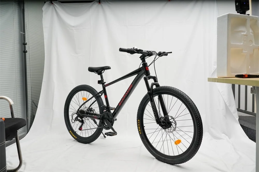 24 Inch Mountain Bike, 21 Speed Mountain Bicycle with Aluminium Alloy Frame, Dual Disc Brakes and Front Suspension, Men Commuting City Bike for Teenagers Adult, Quick Release Front Wheel, Black