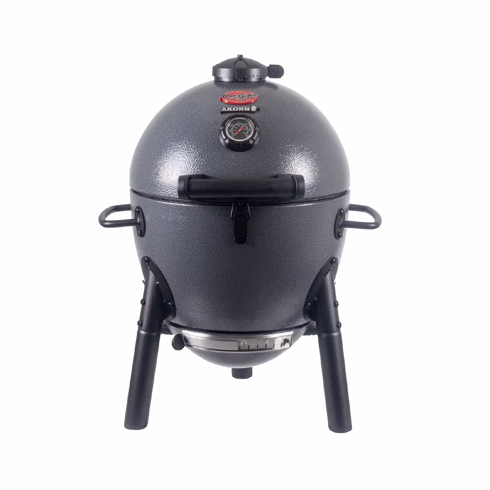 ?? Jr. Portable Kamado Charcoal Grill and Smoker with Cast Iron Grates and Locking Lid with 155 Cooking Square Inches in Ash, Model E86714