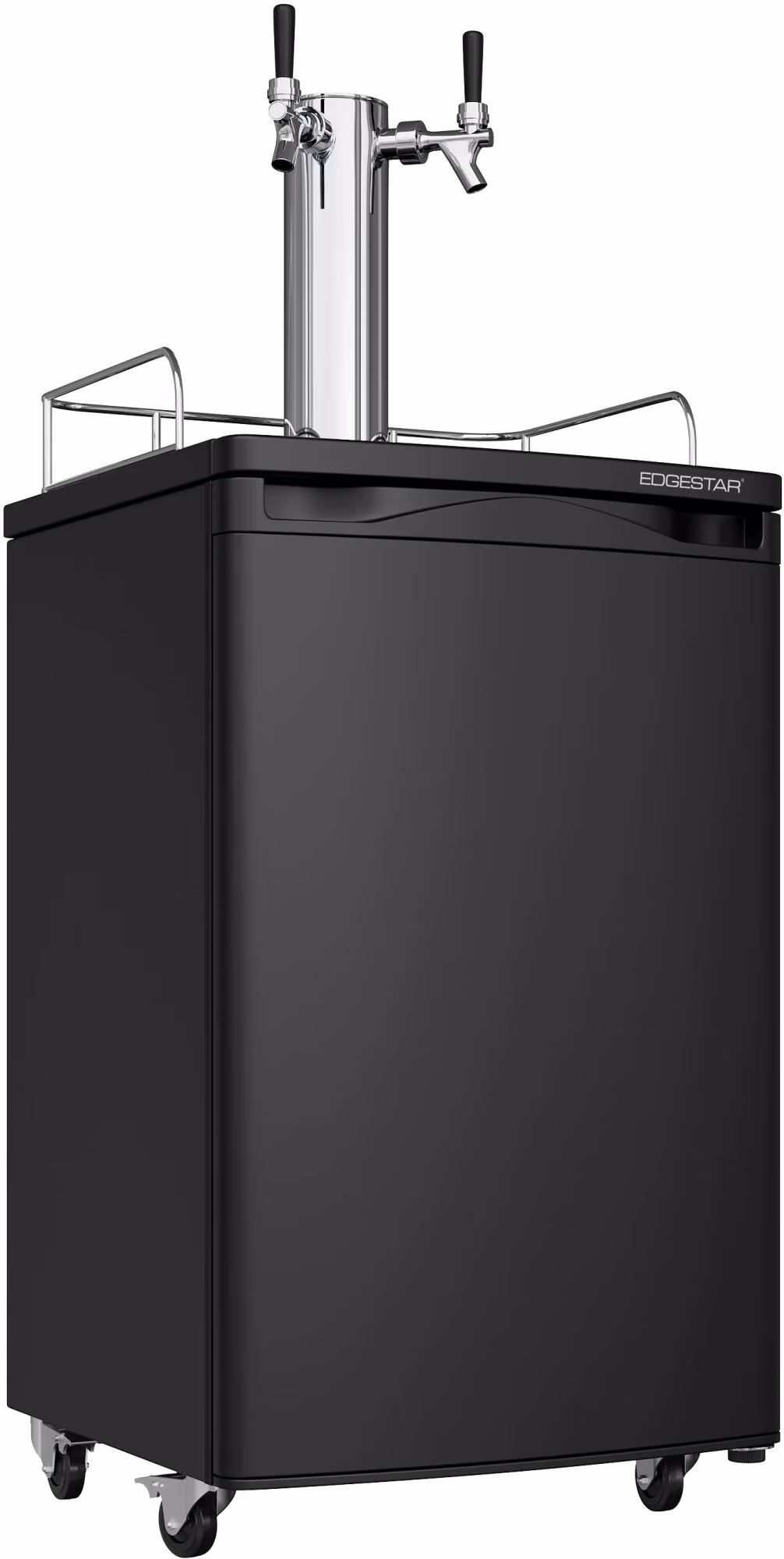 Kc2000twin 20" Wide Dual Tap Kegerator For Full Size Kegs Black(Black)