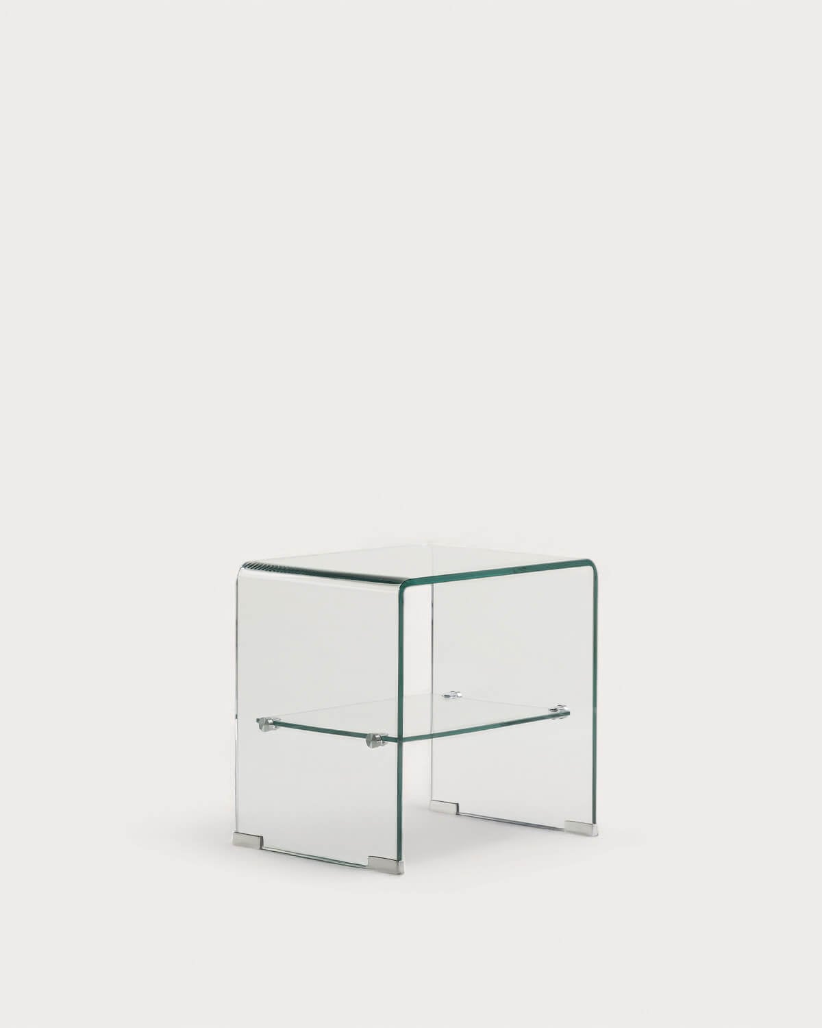 Endil - Mesita de Noche Rectangular de Cristal Templado (47x36 cm) Endil