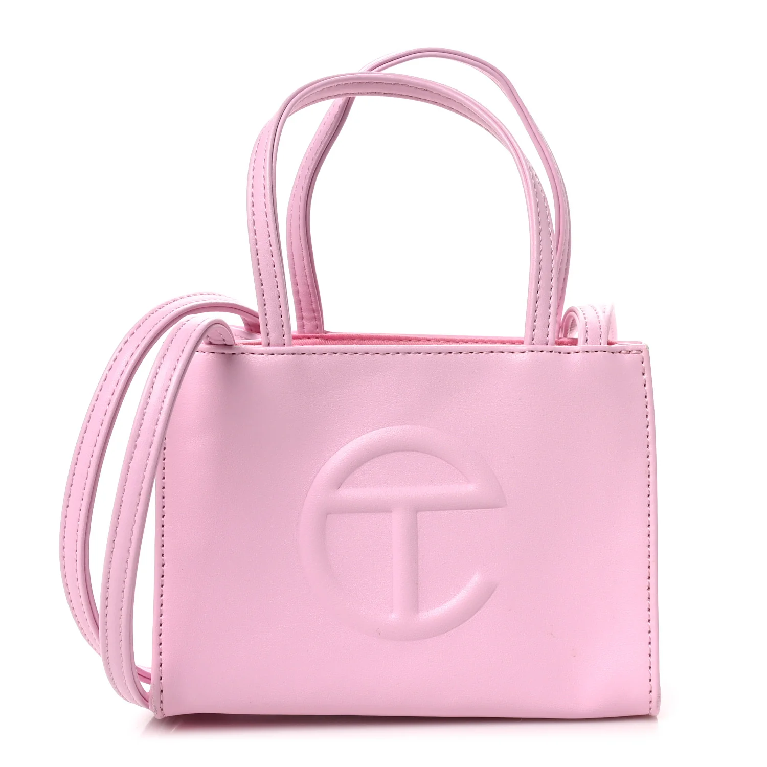 Vegan Leather Small Shopping Bag Bubblegum