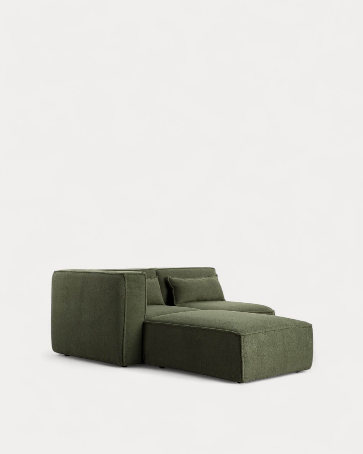 Kilhe Bouclé - Sofá Modular Esquinero de 2 Piezas y Puff Tela Bouclé Kilhe