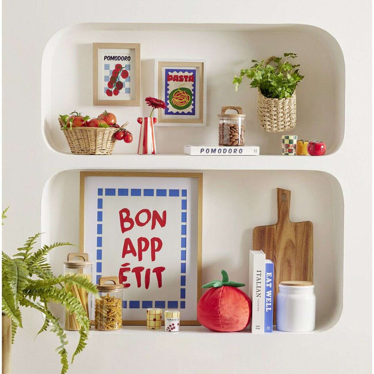 Coussin forme tomate rouge Ø17xH20cm