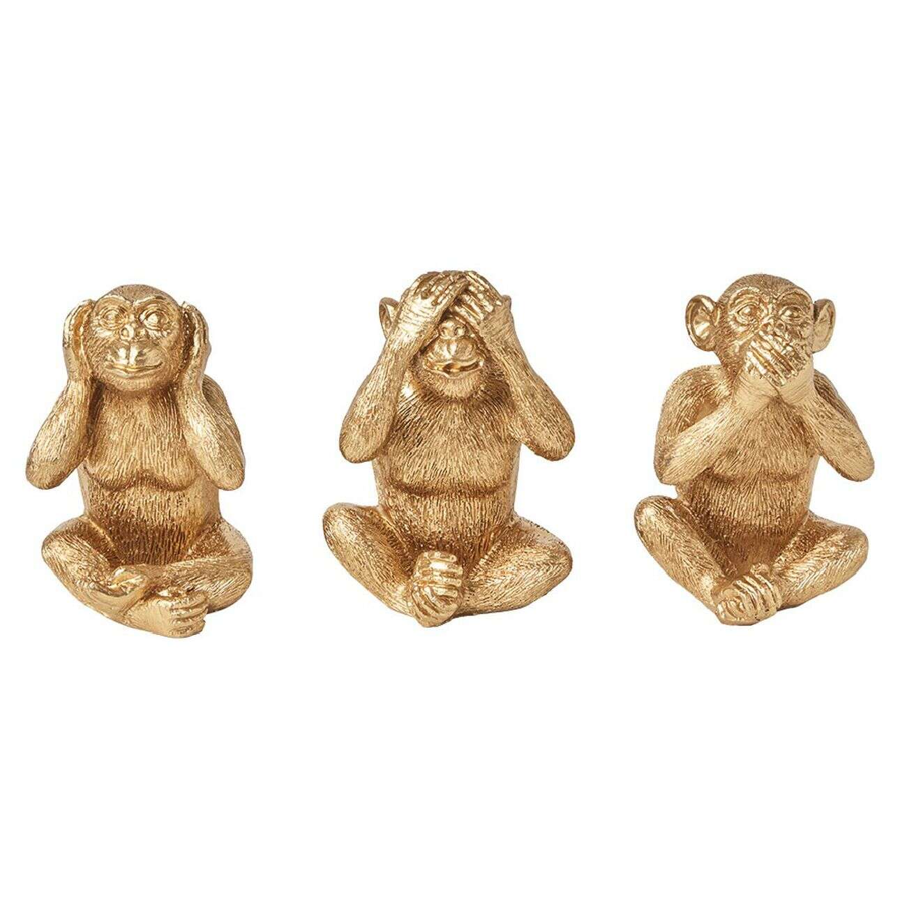 Singe de la sagesse polyrésine x3