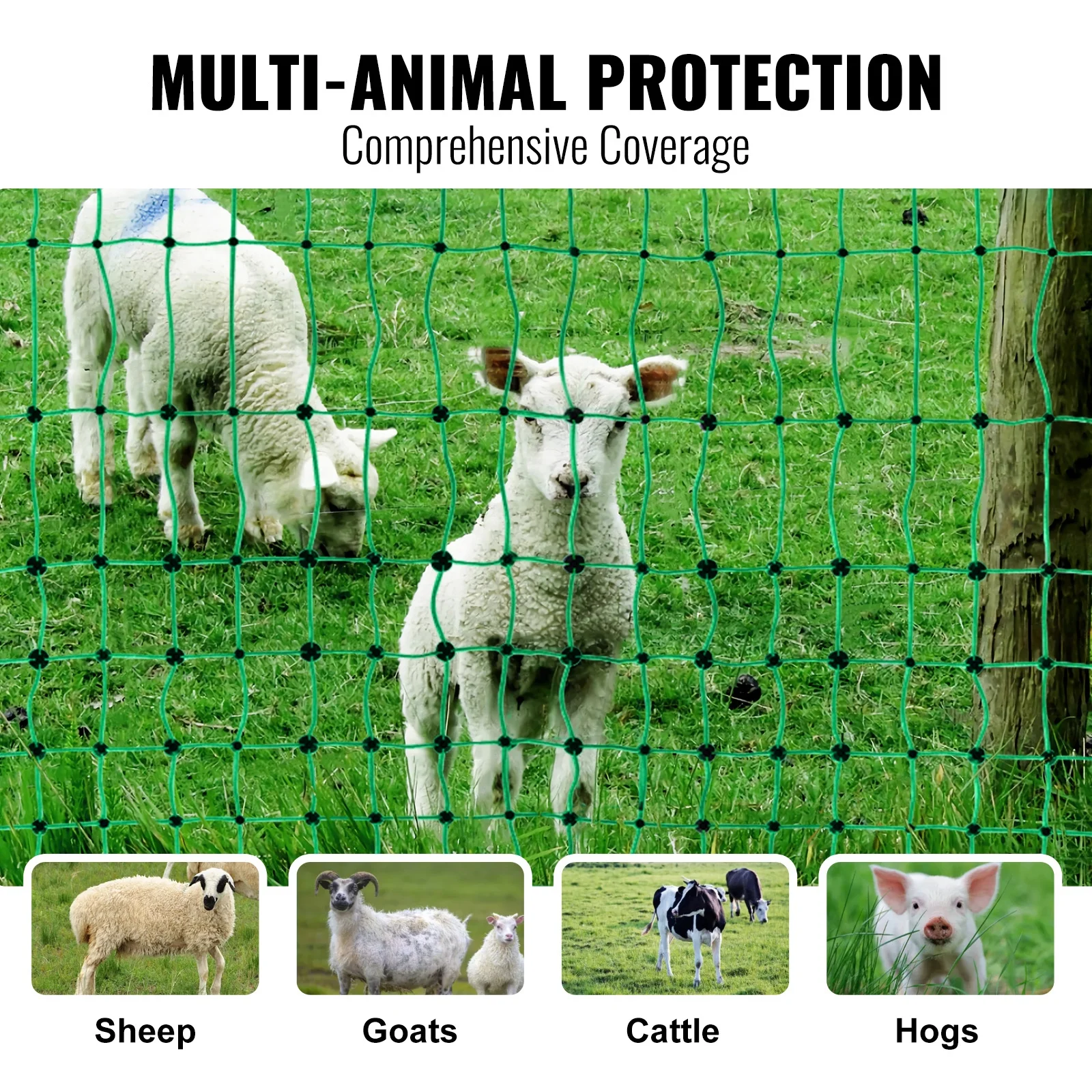 42" H x 164" L Electric Mesh Fence Kit with Post Staples Sheep Fence - Image 4