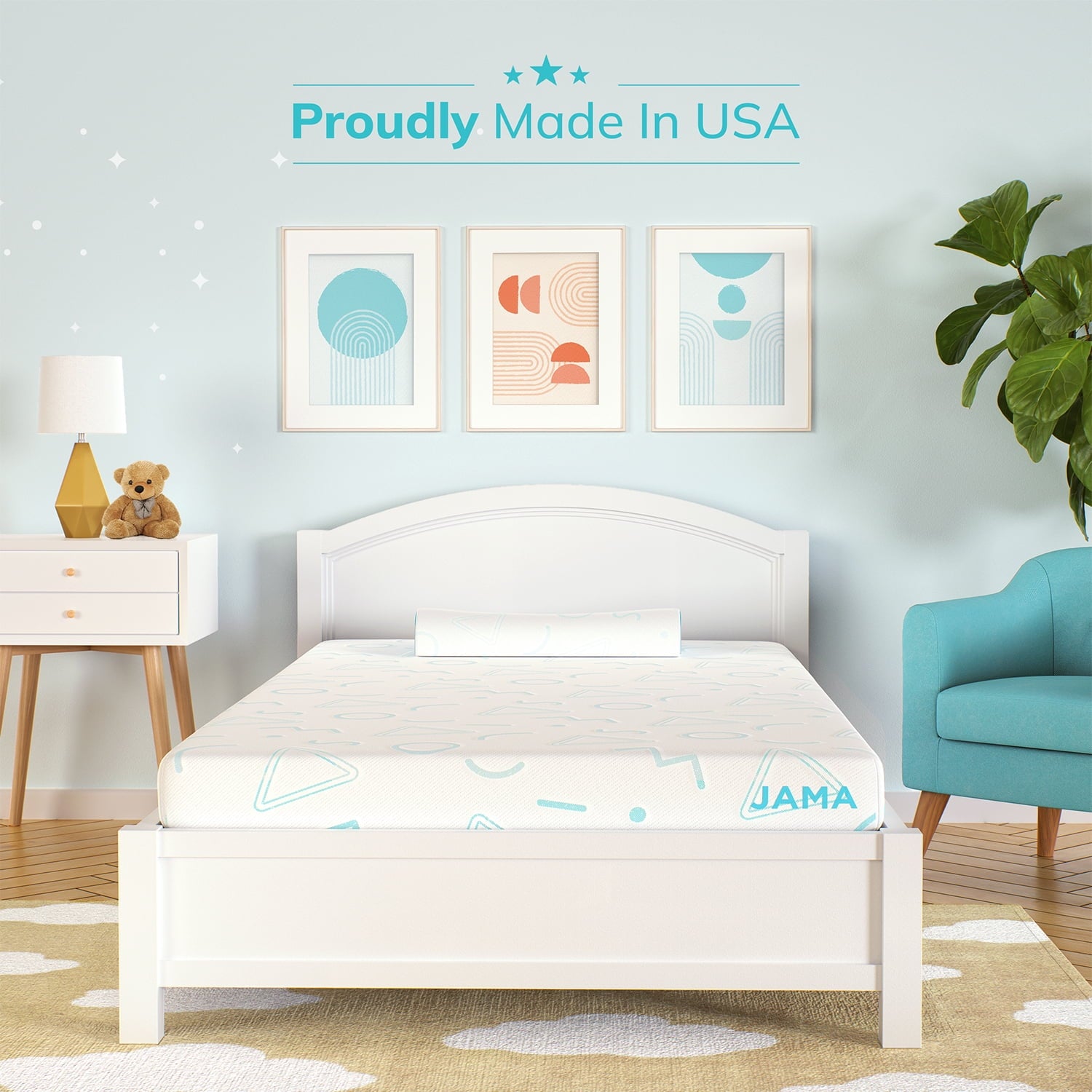 5 inch Memory Foam Mattress for Kids. Twin Size Mattress for Bunk Bed. Blue