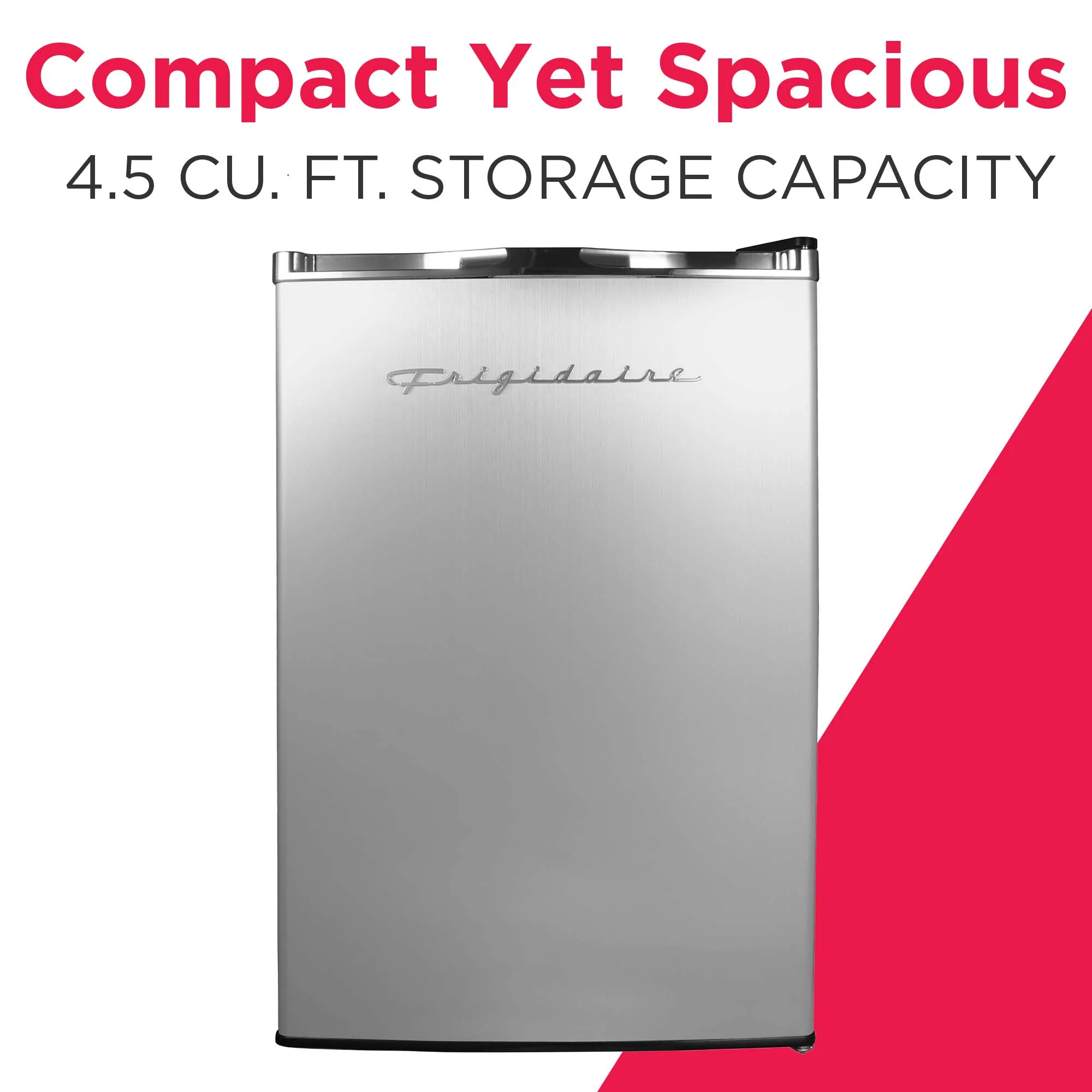 4.5 Cu. Ft. Compact Fridge with Chrome Trim EFR492, Platinum - Image 2