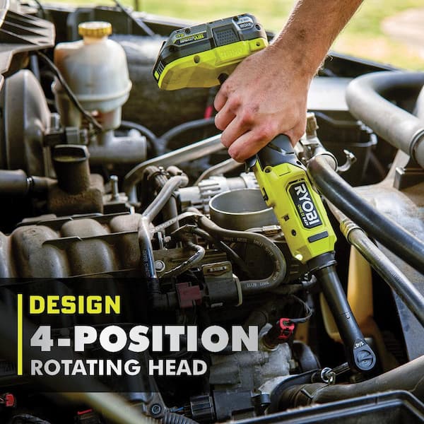 ONE+ 18V Brushless Cordless 2 Tool Combo Kit w/1/4 in Extended Reach Ratchet 3/8 in Extended Reach Ratchet (ToolsOnly) Image 6