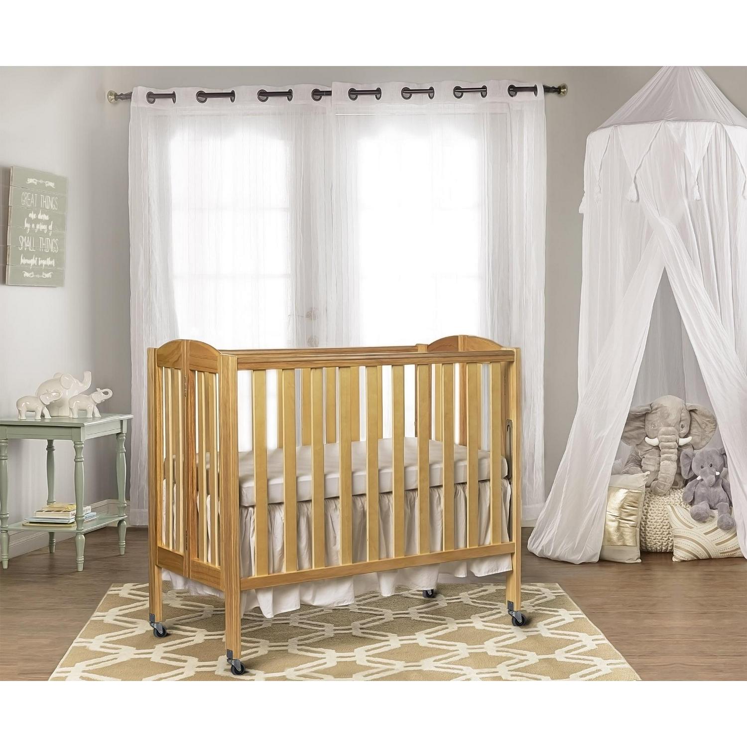 Birch 3-in-1 Folding Portable Mini Crib. Natural - Image 8