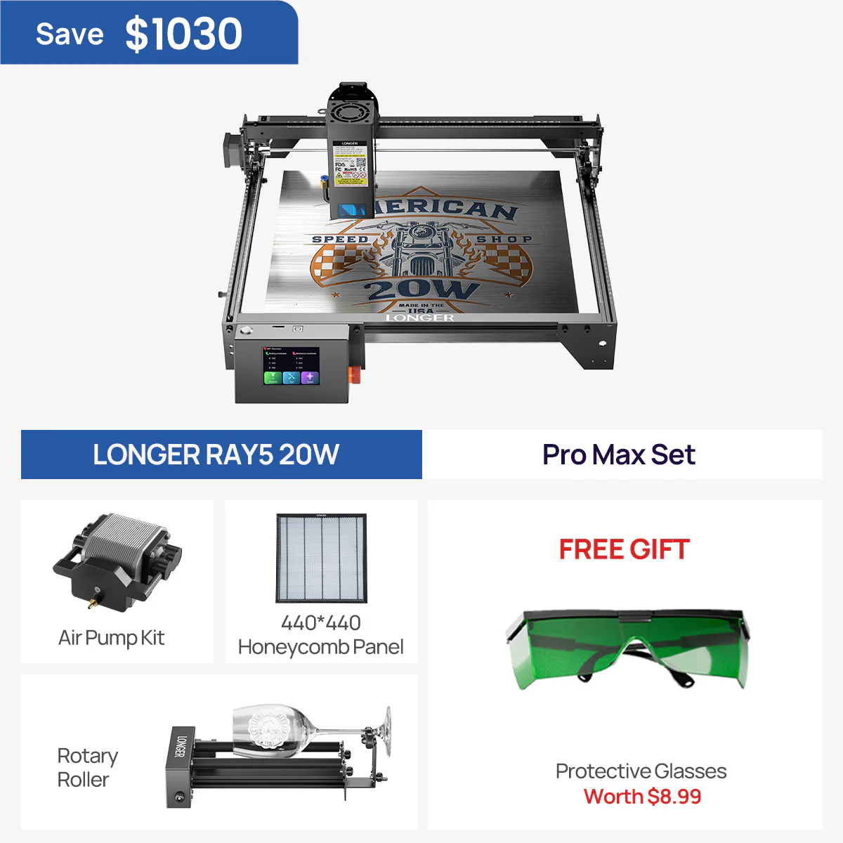 Graveur laser RAY5 10W/20W plus long